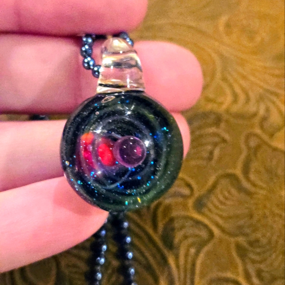 Galaxy Glass Orb Pendant Necklace - Picture 5 of 5